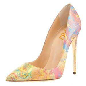 FSJ Fashion High Heels Pumps Stilettos Pointy Toe